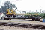 Santa Fe MW rider flat ATSF #197052 w Burro crane.